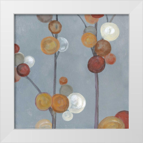 Baubles in Paprika I White Modern Wood Framed Art Print by Ferry, Margaret