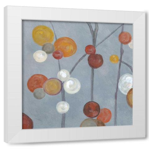 Baubles in Paprika II White Modern Wood Framed Art Print by Ferry, Margaret