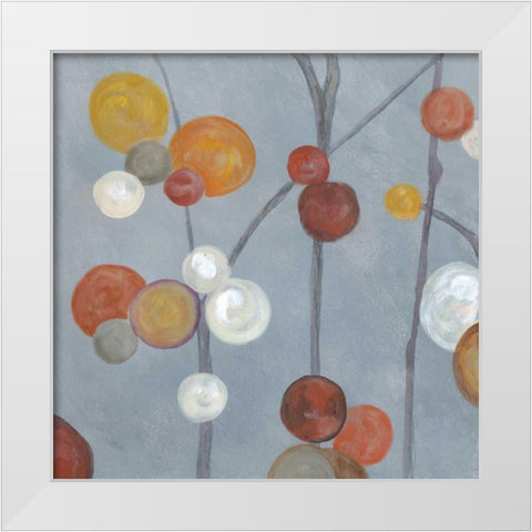 Baubles in Paprika II White Modern Wood Framed Art Print by Ferry, Margaret