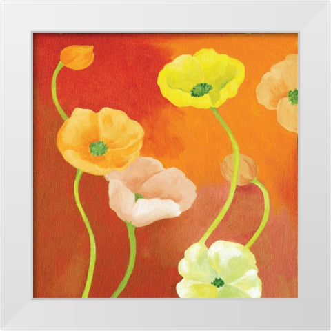 Tangerine Dream I White Modern Wood Framed Art Print by Ferry, Margaret