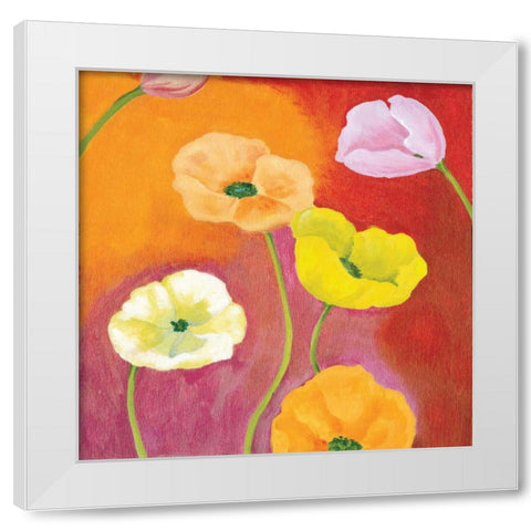 Tangerine Dream II White Modern Wood Framed Art Print by Ferry, Margaret