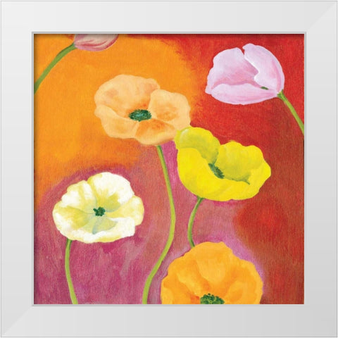 Tangerine Dream II White Modern Wood Framed Art Print by Ferry, Margaret