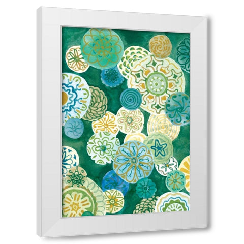 Indigo Medallion White Modern Wood Framed Art Print by Ferry, Margaret
