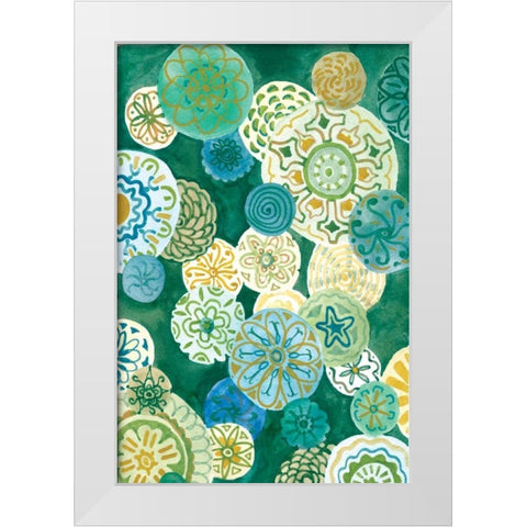Indigo Medallion White Modern Wood Framed Art Print by Ferry, Margaret
