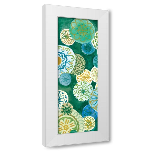 Indigo Medallion Panel I White Modern Wood Framed Art Print by Ferry, Margaret