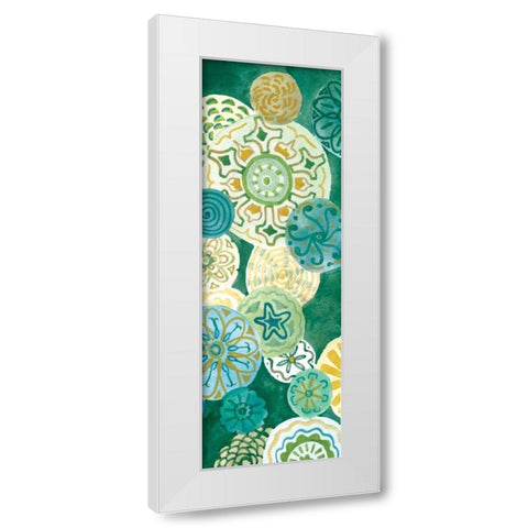 Indigo Medallion Panel II White Modern Wood Framed Art Print by Ferry, Margaret