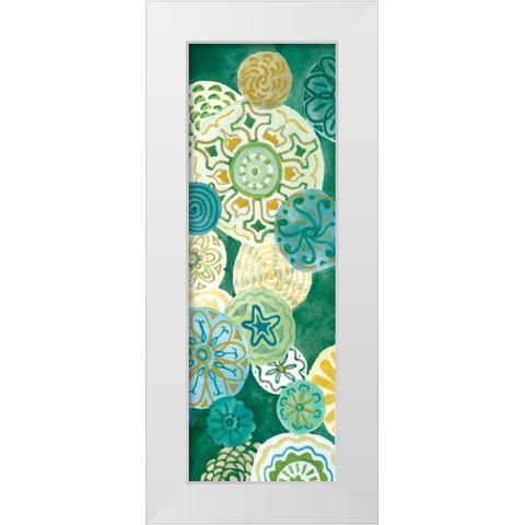 Indigo Medallion Panel II White Modern Wood Framed Art Print by Ferry, Margaret