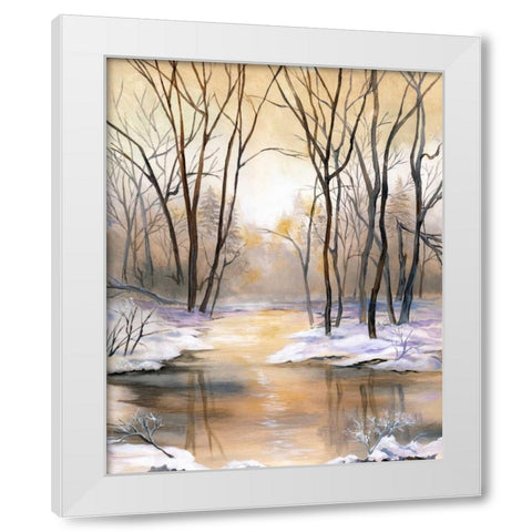 Snowy River White Modern Wood Framed Art Print by Ferry, Margaret