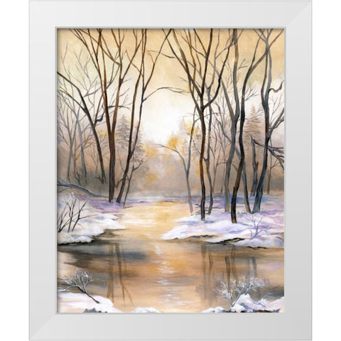 Snowy River White Modern Wood Framed Art Print by Ferry, Margaret