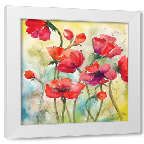 Poppy Study I White Modern Wood Framed Art Print by Ferry, Margaret