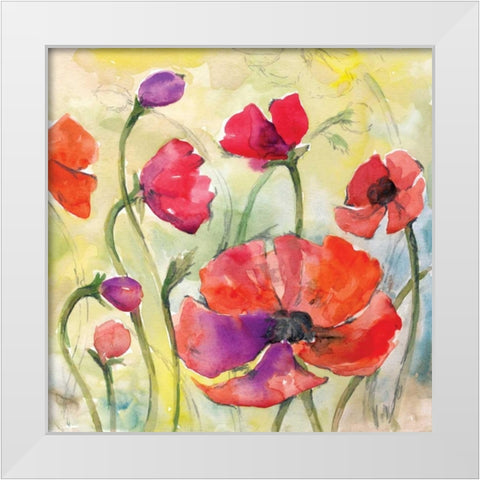 Poppy Study II White Modern Wood Framed Art Print by Ferry, Margaret