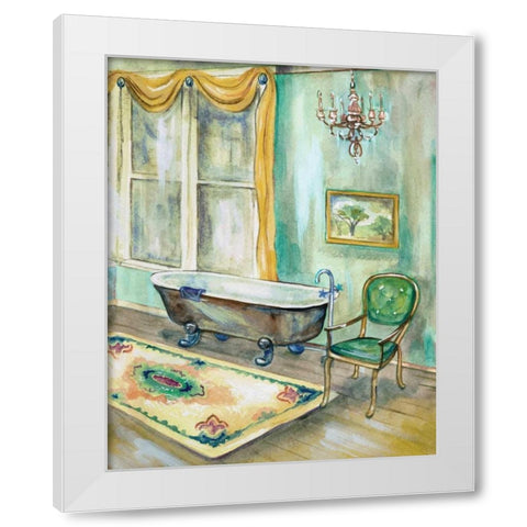 Robins Egg Bath II White Modern Wood Framed Art Print by Ferry, Margaret