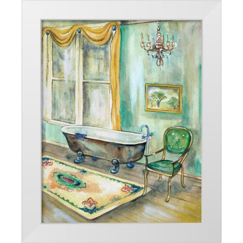 Robins Egg Bath II White Modern Wood Framed Art Print by Ferry, Margaret