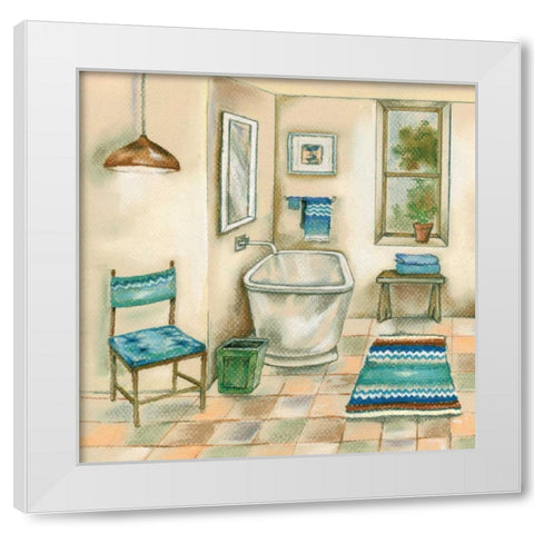 Tile Bath I White Modern Wood Framed Art Print by Ferry, Margaret