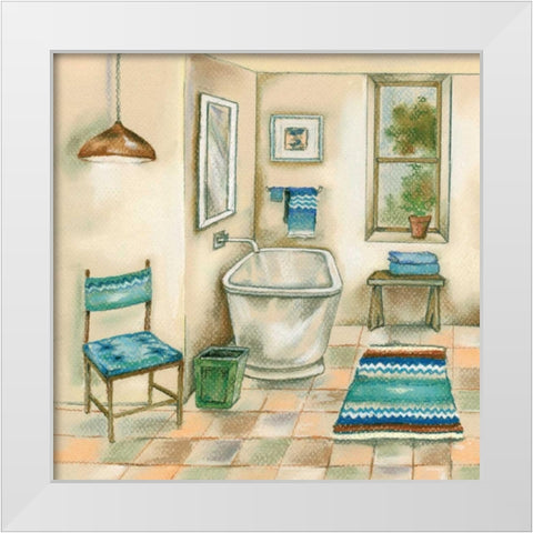 Tile Bath I White Modern Wood Framed Art Print by Ferry, Margaret