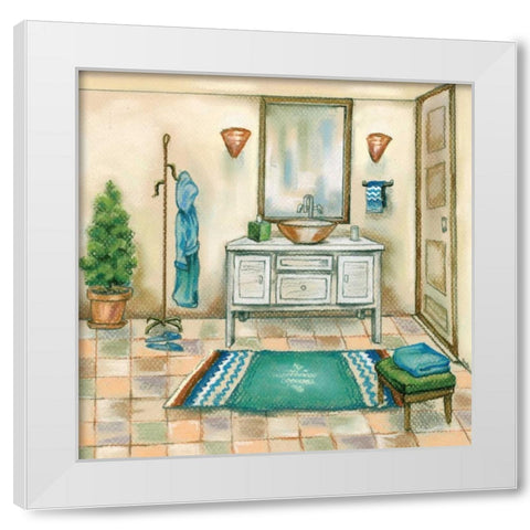 Tile Bath II White Modern Wood Framed Art Print by Ferry, Margaret