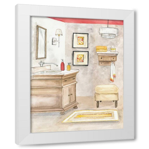 Watercolor Bath I White Modern Wood Framed Art Print by Ferry, Margaret