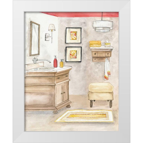 Watercolor Bath I White Modern Wood Framed Art Print by Ferry, Margaret