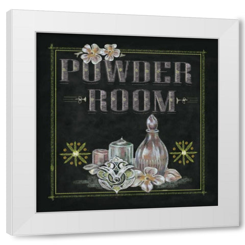 Powder Room White Modern Wood Framed Art Print by Ferry, Margaret