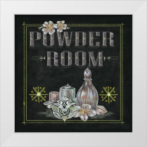 Powder Room White Modern Wood Framed Art Print by Ferry, Margaret