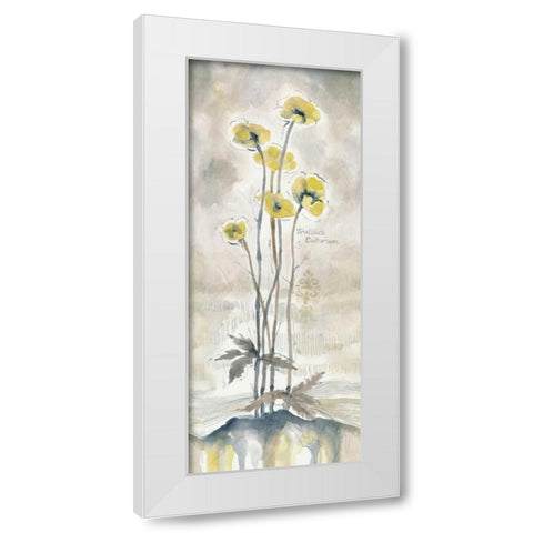 Yellow Blossoms I White Modern Wood Framed Art Print by Ferry, Margaret