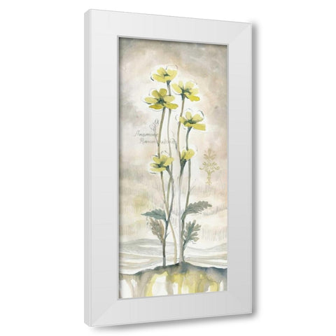 Yellow Blossoms II White Modern Wood Framed Art Print by Ferry, Margaret