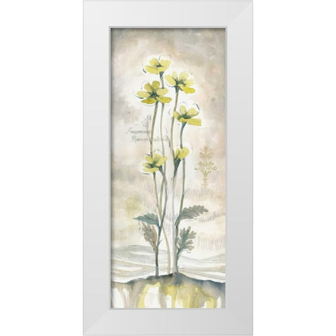 Yellow Blossoms II White Modern Wood Framed Art Print by Ferry, Margaret