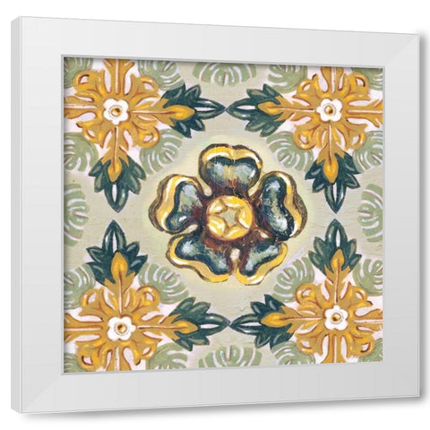 Rosette Adornment I White Modern Wood Framed Art Print by Ferry, Margaret
