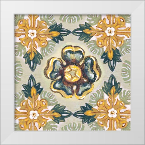 Rosette Adornment I White Modern Wood Framed Art Print by Ferry, Margaret