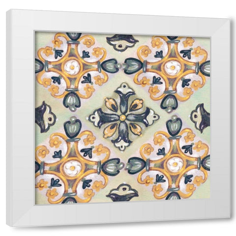 Rosette Adornment III White Modern Wood Framed Art Print by Ferry, Margaret