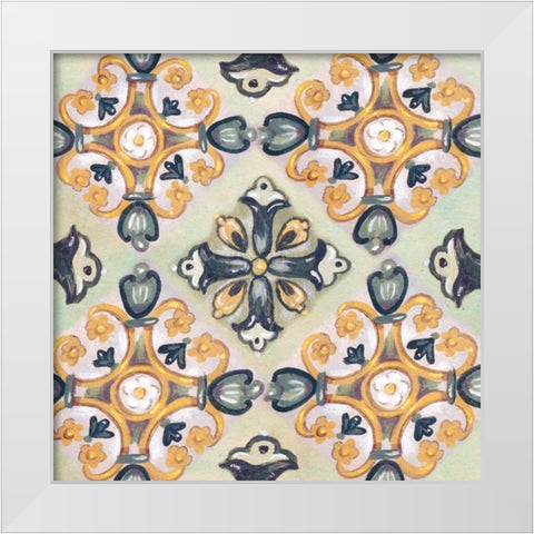 Rosette Adornment III White Modern Wood Framed Art Print by Ferry, Margaret