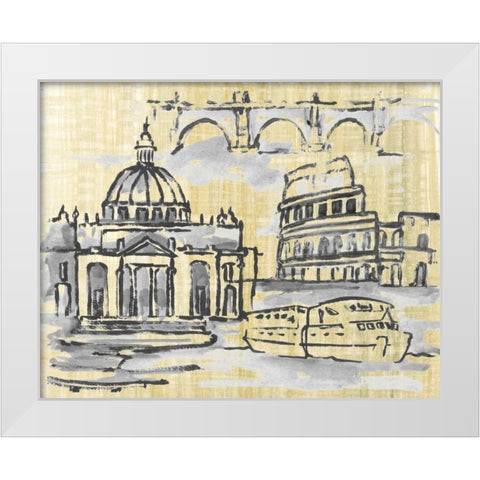 Cities III White Modern Wood Framed Art Print by Ferry, Margaret