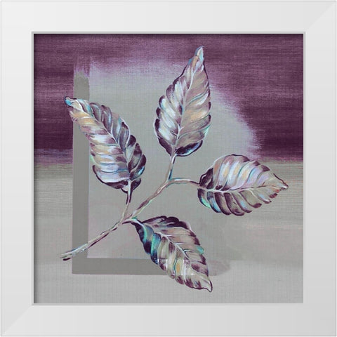 Ultra Violet Leaf I White Modern Wood Framed Art Print by Ferry, Margaret