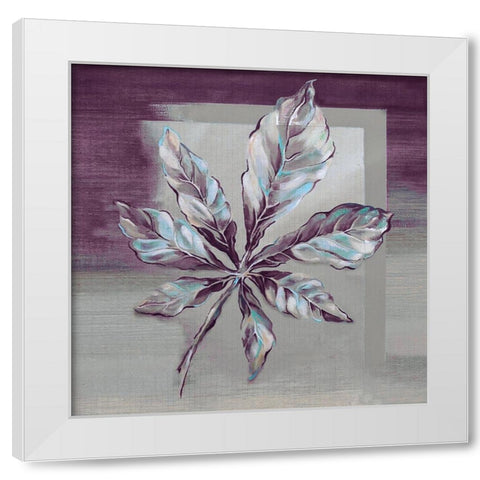 Ultra Violet Leaf II White Modern Wood Framed Art Print by Ferry, Margaret