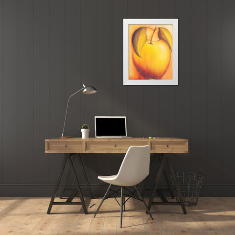 Apple White Modern Wood Framed Art Print by Macaulay, Angus
