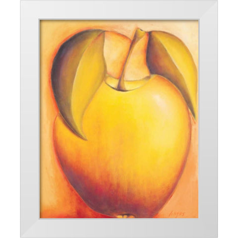 Apple White Modern Wood Framed Art Print by Macaulay, Angus