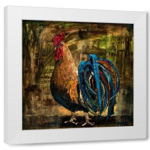 Young Rooster II White Modern Wood Framed Art Print by Monahan, Jodi
