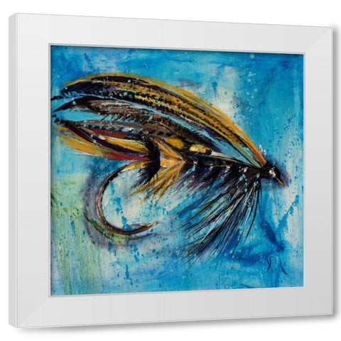 Salmon Fly King White Modern Wood Framed Art Print by Monahan, Jodi