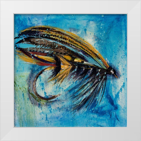 Salmon Fly King White Modern Wood Framed Art Print by Monahan, Jodi