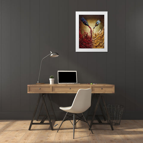 Pouring it Down White Modern Wood Framed Art Print by Monahan, Jodi