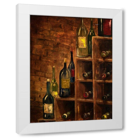 Racked Wine White Modern Wood Framed Art Print by Monahan, Jodi