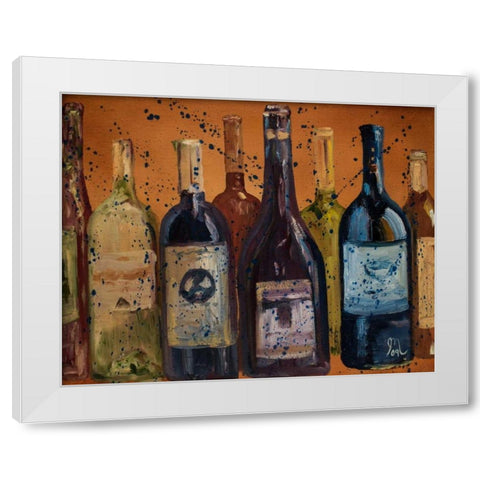 Wine Enjoyed White Modern Wood Framed Art Print by Monahan, Jodi