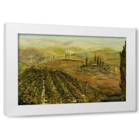Italian Vineyard White Modern Wood Framed Art Print by Monahan, Jodi