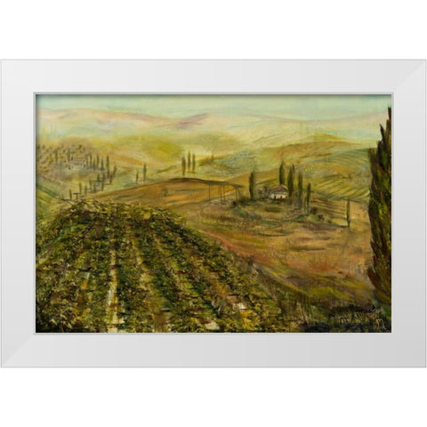Italian Vineyard White Modern Wood Framed Art Print by Monahan, Jodi