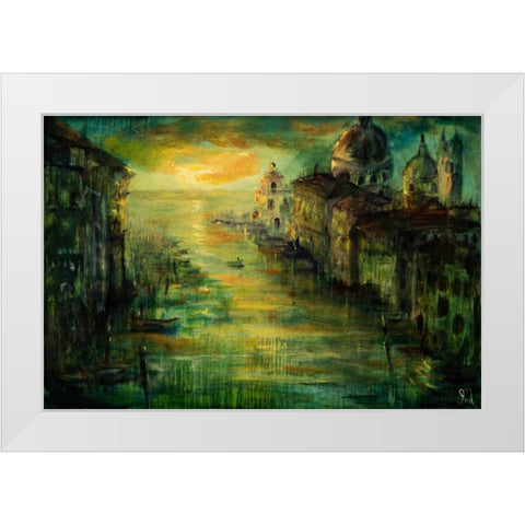Venezia Basilica White Modern Wood Framed Art Print by Monahan, Jodi