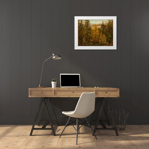 Tamarack Season White Modern Wood Framed Art Print by Monahan, Jodi