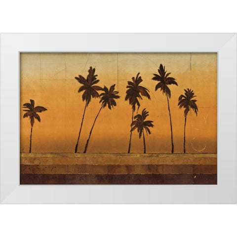 Sunset Palms I White Modern Wood Framed Art Print by Martin, Cheryl