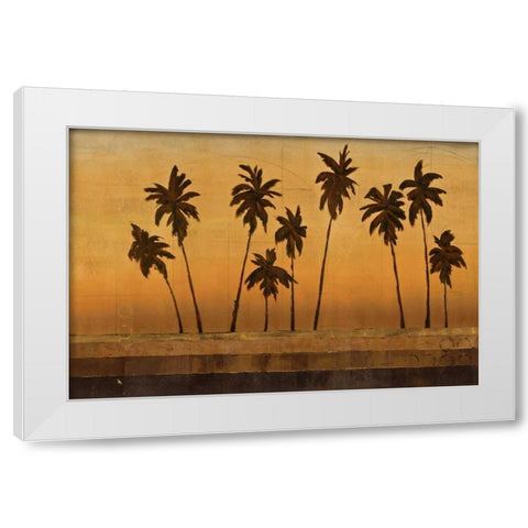 Sunset Palms II White Modern Wood Framed Art Print by Martin, Cheryl