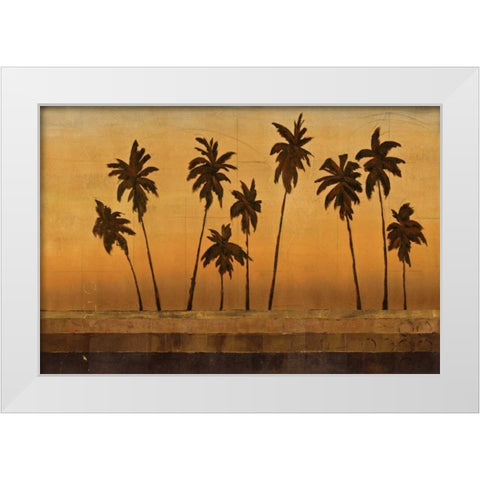 Sunset Palms II White Modern Wood Framed Art Print by Martin, Cheryl
