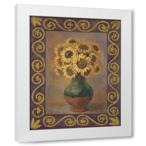 Sunflowers White Modern Wood Framed Art Print by Misa, Eva